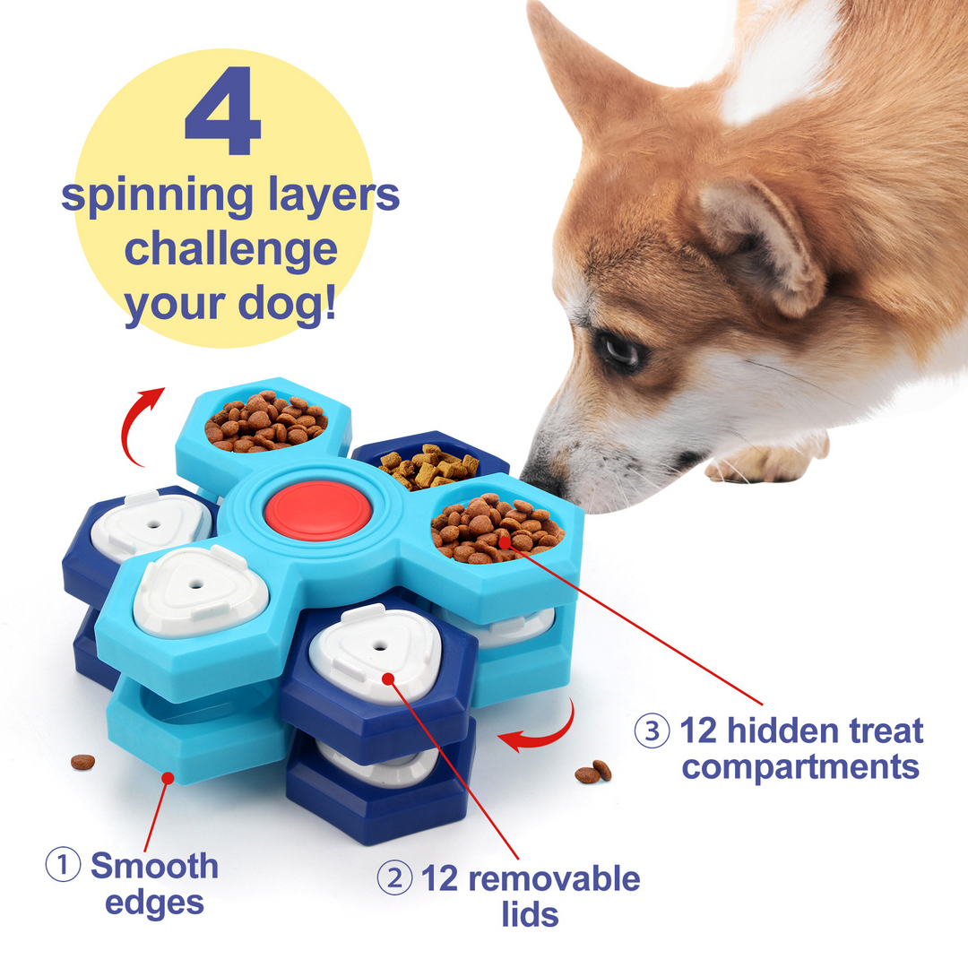 Interactive Dog Treat Puzzle Toy – Slow Feeder &amp; Food Dispensing Game