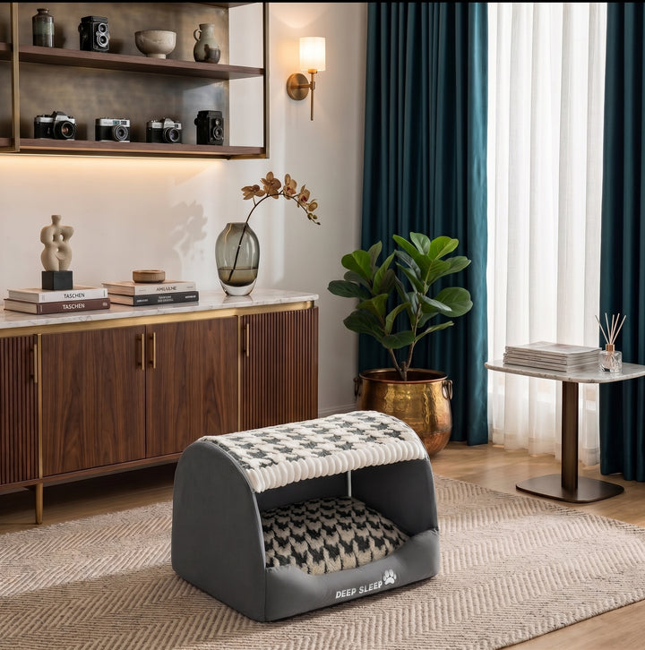 Self-Warming Plush Dog Bed