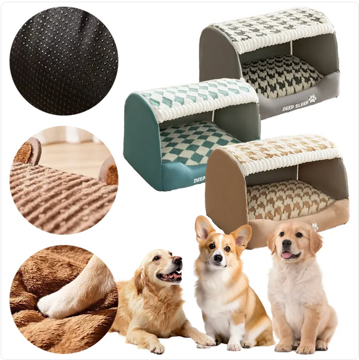 Self-Warming Plush Dog Bed